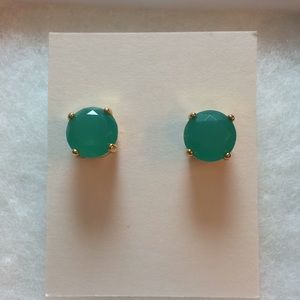 Teal and gold earrings